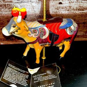 Cow Parade  LADY CAMOOLOT carrusel style Ceramic hand painted 13